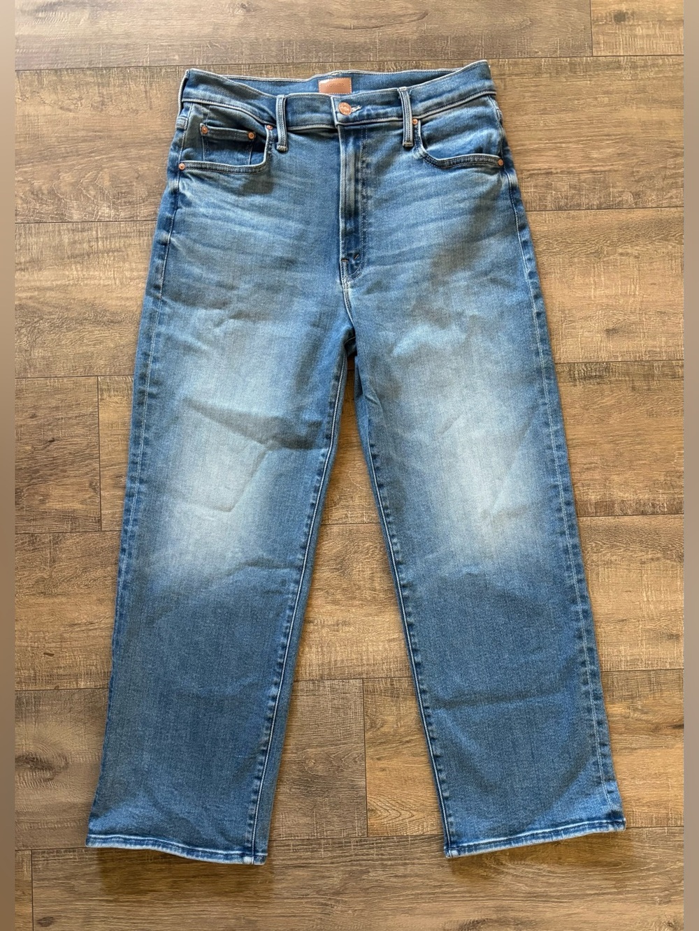 Mother Lil’ mother lil’ women’s size 31 petite rambler zip flood blue jeans